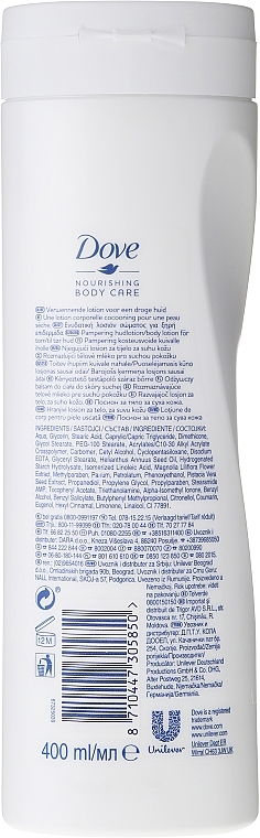 Body Lotion - Dove Nourishing Puerly Pampering Body Lotion With Pistachio & Magnolia — photo N4