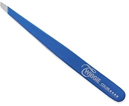 Professional Slanted Tweezers, 9.5 cm, blue - Erlinda Solingen Germania — photo N1