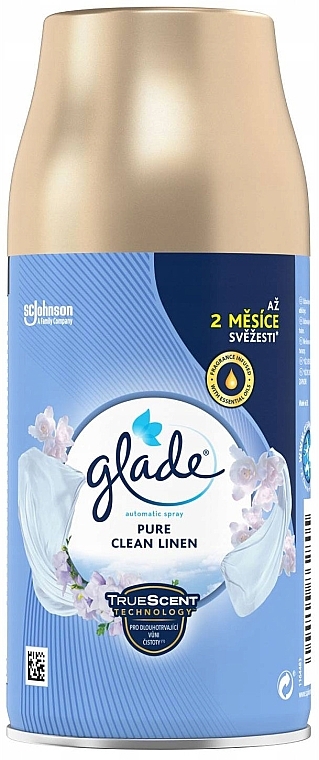 Replaceable container for automatic air freshener - Glade Automatic Spray Pure Clean Linen — photo N1