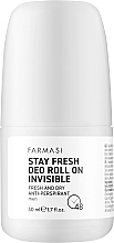 Fragrances, Perfumes, Cosmetics Anti-Perspirant Roll-On Deodorant for Men - Farmasi Stay Fresh Men Deo Roll-on Invisible