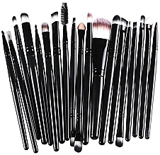 Fragrances, Perfumes, Cosmetics Makeup Brush Set, 20 pcs, black - Deni Carte