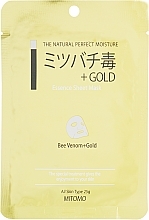 Fragrances, Perfumes, Cosmetics Face Sheet Mask 'Gold and Bee Venom' - Mitomo Essence Sheet Mask Bee Venom + Gold