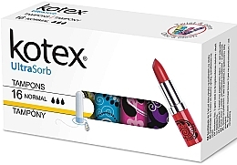 Fragrances, Perfumes, Cosmetics Additional Anti-Leakage Protection Tampons, 3 drops, 16 pcs - Kotex Ultra Sorb Normal Tampons