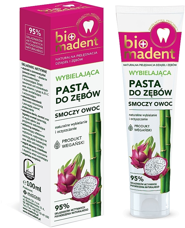 Whitening Dragon Fruit Toothpaste - Bio Madent — photo N1