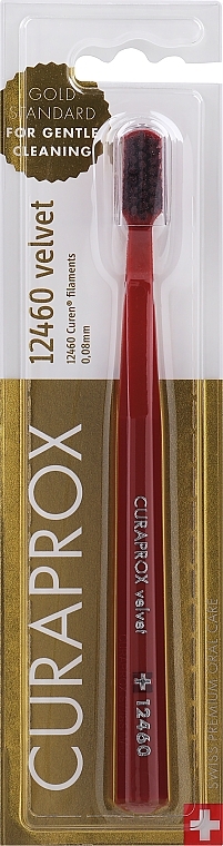 Velvet CS 12460 Toothbrush, red and burgundy - Curaprox — photo N1