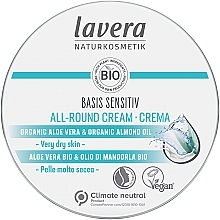 Fragrances, Perfumes, Cosmetics Cream - Lavera Basis Sensitiv All-Round Cream Aloe Vera & Almond Oil