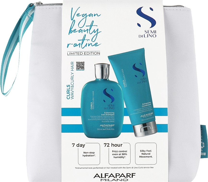 Set - Alfaparf Milano Semi Di Lino Curls Kit (shm/250ml + cond/200ml + bag) — photo N1