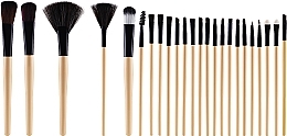 Fragrances, Perfumes, Cosmetics Makeup Brush Set in Case, 24 pcs - Lewer Gold Brushes Black