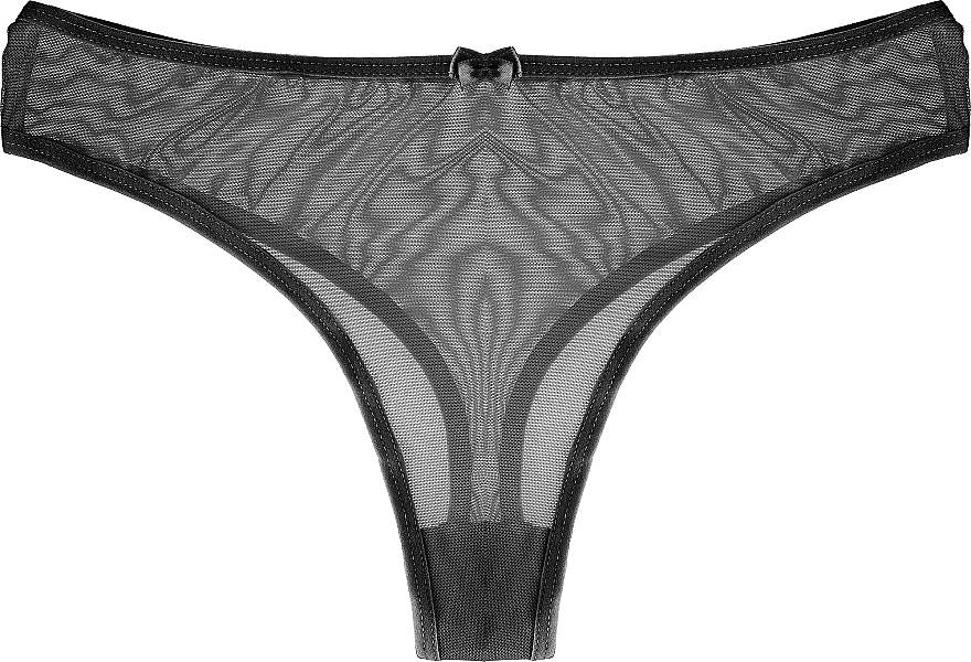 Transparent Mesh Thong Panties, black - Moraj — photo N1