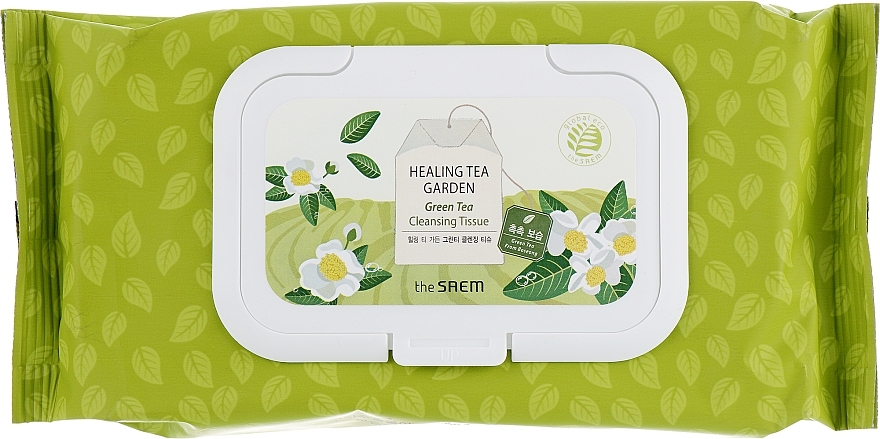 Cleansing Wipes with Green Tea Extract - The Saem Healing Tea Garden Green Tea Cleansing Tissue — photo N1