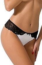 Panties “Eleonor Thong”, black and white - Passione — photo N1