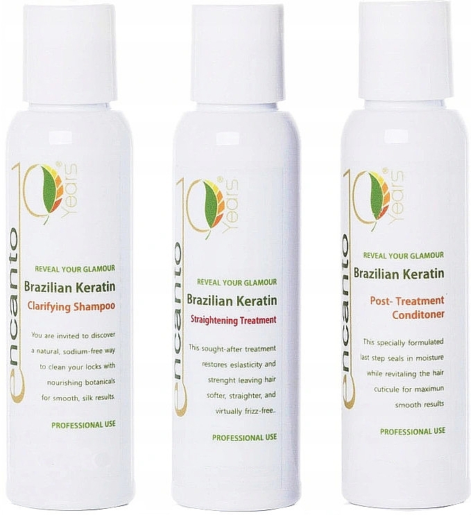 Set - Encanto Brazilian Keratin Treatment Kit (shmp/473ml + treatm/473ml + cond/473ml) — photo N1