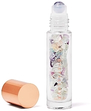 Fragrances, Perfumes, Cosmetics Bottle with Rainbow Fluorite Crystals, 10 ml - Crystallove