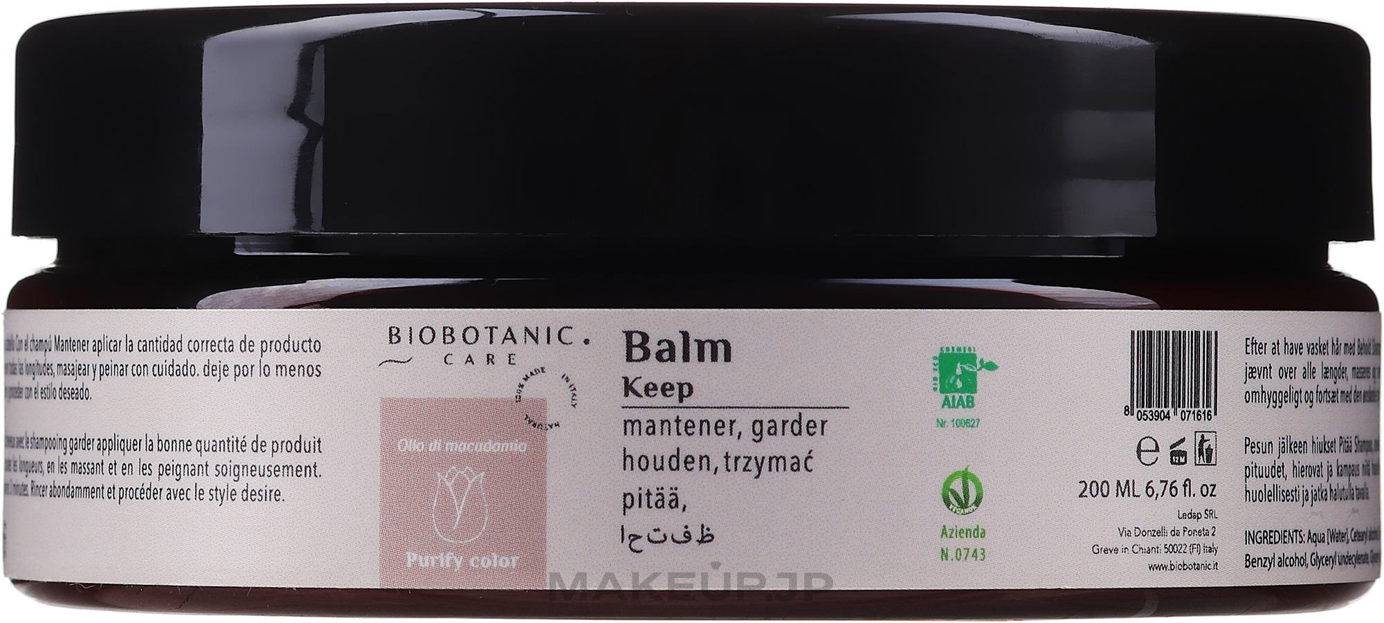 Balm Mask for Colored Hair - BioBotanic Purify Color Keep Balm — photo 200 ml