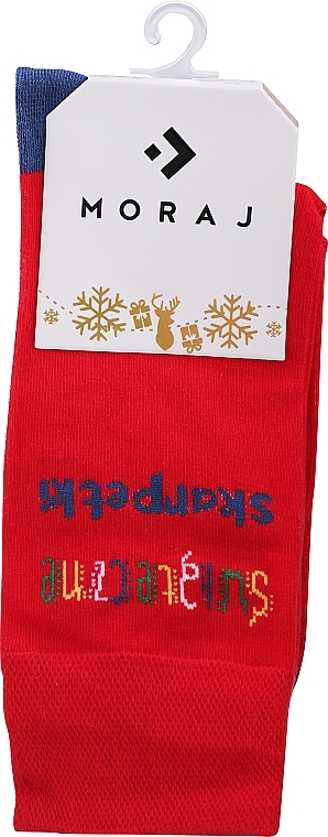 Women's Socks, with lettering, red and blue - Moraj — photo N1