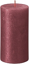 Fragrances, Perfumes, Cosmetics Cylinder Candle Red, 130/68 mm - Bolsius Rustic Shimmer Metallic Candle