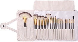Makeup Brush Set, 18 pcs, in a cream case - Beauty Design — photo N1