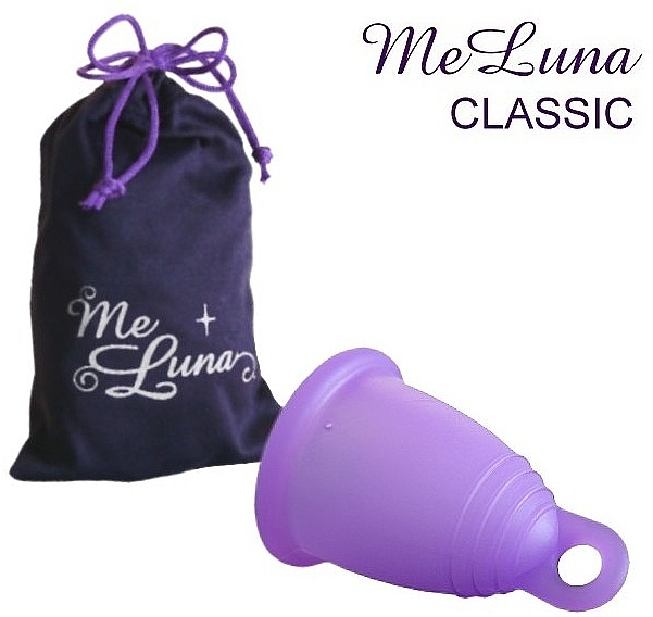 Menstrual Cup with Loop, size XL, purple - MeLuna Classic Menstrual Cup — photo N1