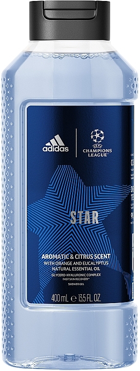 Shower Gel - Adidas Champions League Star Aromatic & Citrus Scent Natural Essential Oil Shower Gel — photo N2