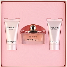 Fragrances, Perfumes, Cosmetics Salvatore Ferragamo Signorina - Set (edp/50ml + b/lot/50ml + sh/gel/50ml)