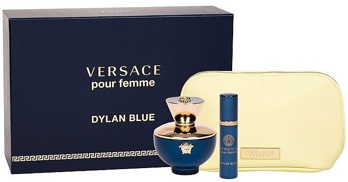 Versace Pour Femme Dylan Blue - Set (edp/100ml + edp/10ml + pouch) — photo N2