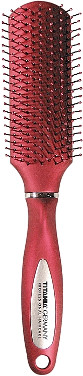 Massage Hair Brush, red, 24 cm - Titania Salon Professional — photo N4