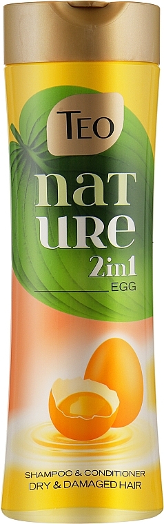 Shampoo-Balm for Dry and Damaged Hair - Teo Nature 2in1 Shampoo & Conditioner Egg — photo N1