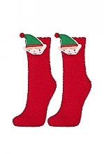 Fragrances, Perfumes, Cosmetics Christmas Socks in Decorative Box, CSLS250-023, red with elves - Moraj