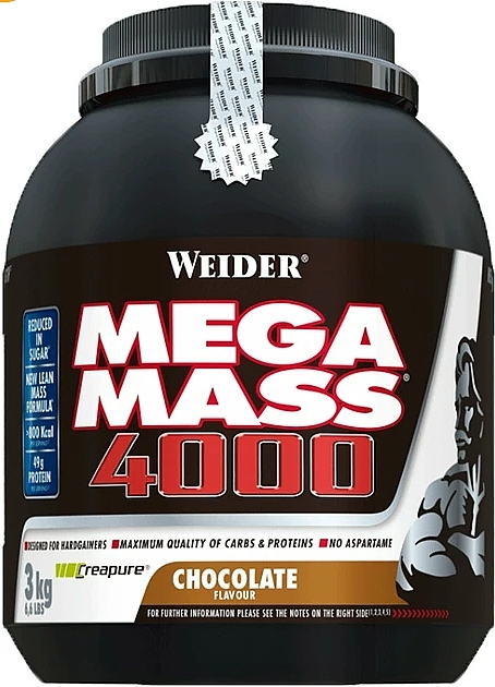 Mega Mass 4000 Chocolate Gainer - Weider Super Mega Masss — photo N1