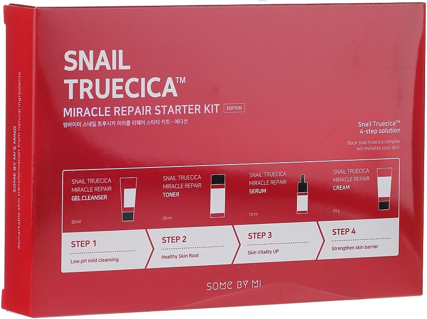 Set - Some By Mi Snail Truecica Miracle Repair Starter Kit (gel/30ml + toner/30ml + ser/10ml + cr/20ml) — photo N2