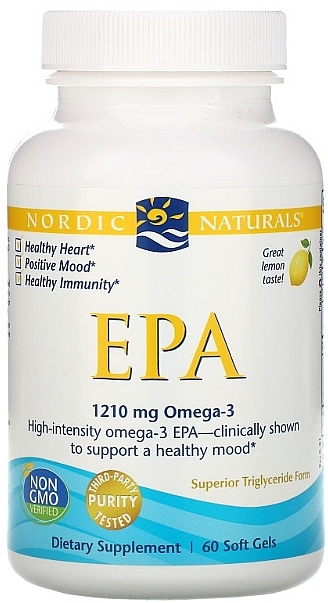 Dietary Supplement "EPA" with Lemon Taste, 1210mg - Nordic Naturals EPA — photo N2