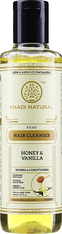 Natural Herbal Shampoo "Honey & Vanilla" - Khadi Natural Ayurvedic Honey & Vanilla Hair Cleanser — photo N1