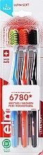 Fragrances, Perfumes, Cosmetics Toothbrushes, ultra-soft, dark blue+orange+black - Elmex Swiss Made