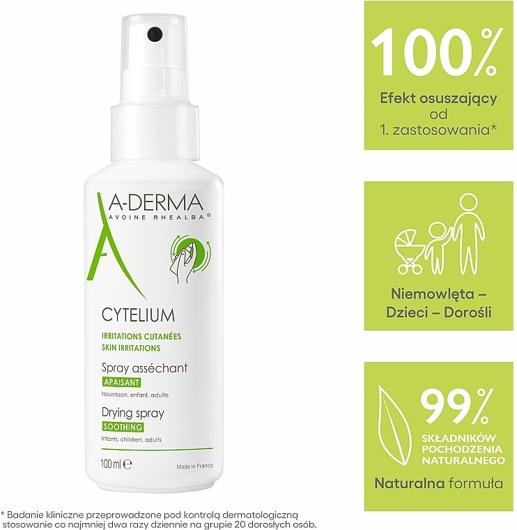 Drying and Soothing Spray for Irritated Face and Body Skin - A-Derma Cytelium Spray — photo N3