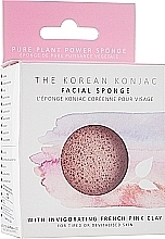 Premium Konjac Face Sponge with Rose Clay - The Konjac Sponge Co French Pink Clay Face Puff — photo N2
