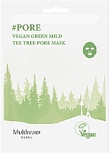 Sheet Mask for Oily & Combination Skin - Muldream Vegan Green Mild Tee Tree Pore Mask — photo N2