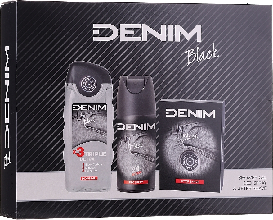 Denim Black - Set (ash/lot/100ml + deo/150ml + sh/gel/250ml)  — photo N1