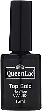 Fragrances, Perfumes, Cosmetics No Wipe Gel Polish Top Coat - QueenLac Top Gold No Wipe UV/LED