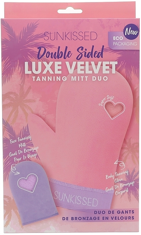Self-Tanning Glove Set - Sunkissed Double Sided Luxe Velvet Tanning Mitt Duo — photo N1