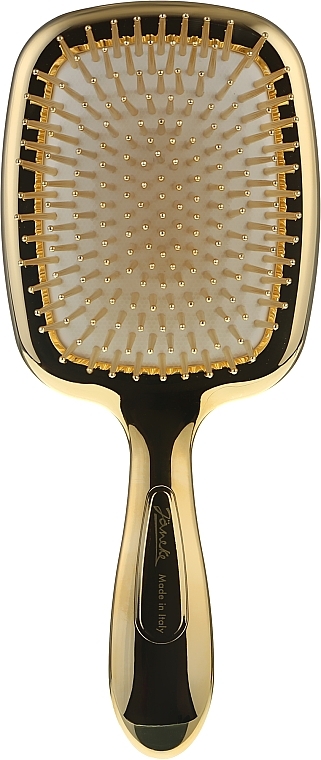 Rectangular Hair Brush with Mirror - Janeke Hairbrush With Mirror Gold — photo N2