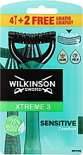 Disposable Shaving Razors, 4+2 pcs. - Wilkinson Sword Xtreme 3 Sensitive — photo N1