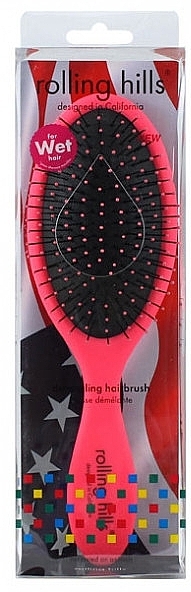 Hair Brush, pink - Rolling Hills Detangling Brush For Wet Hair Pink — photo N2