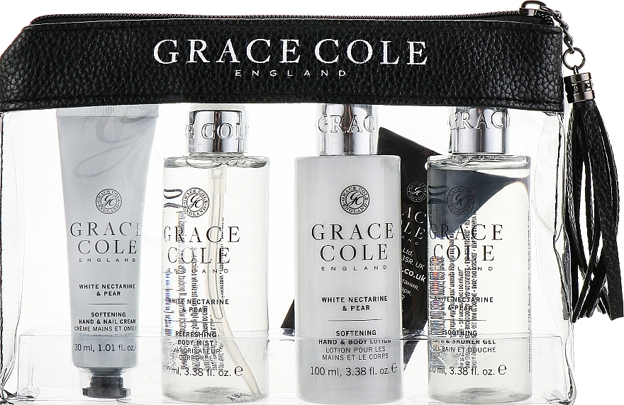 Set - Grace Cole White Nectarine & Pear Travel Set (h/cr/30ml + sh/gel/100ml + b/lot/100ml + b/sp/100ml) — photo N1