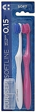 Fragrances, Perfumes, Cosmetics Toothbrush Set 'Soft 0.15', 2 pieces, pink and white - Curaprox Curasept Toothbrush