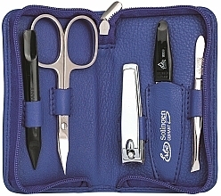 Manicure Set 'Siena' with a zipper, blue, 5 pcs - Erbe Solingen Manicure Zipper Case — photo N4