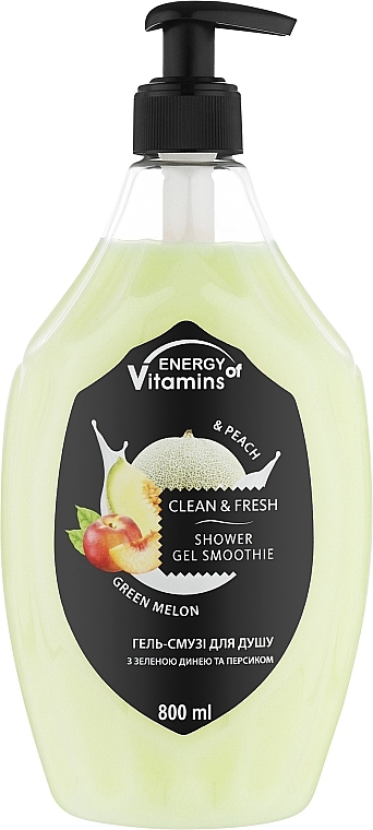 Green Melon & Peach Shower Gel Smoothie - Energy of Vitamins Clean&Fresh Shower Gel Smoothie — photo N1