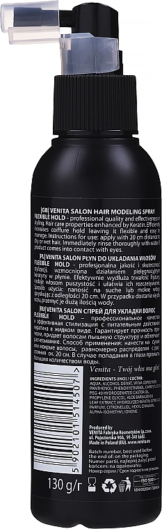 Hair Spray - Venita Salon Professional Flexible Hold Hair Modeling Spray — photo N2