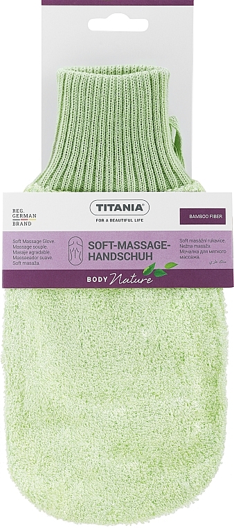 Exfoliating Massage Glove, light green - Titania — photo N1