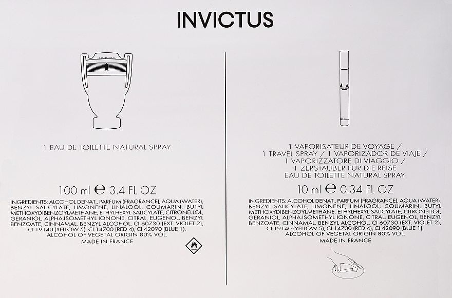 Paco Rabanne Invictus Eau - Set (edt/100ml + edt mini/10ml)  — photo N3