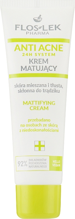 Face Cream - Floslek Mattifying Mixed Oily And Acne-prone Skin Cream — photo N1